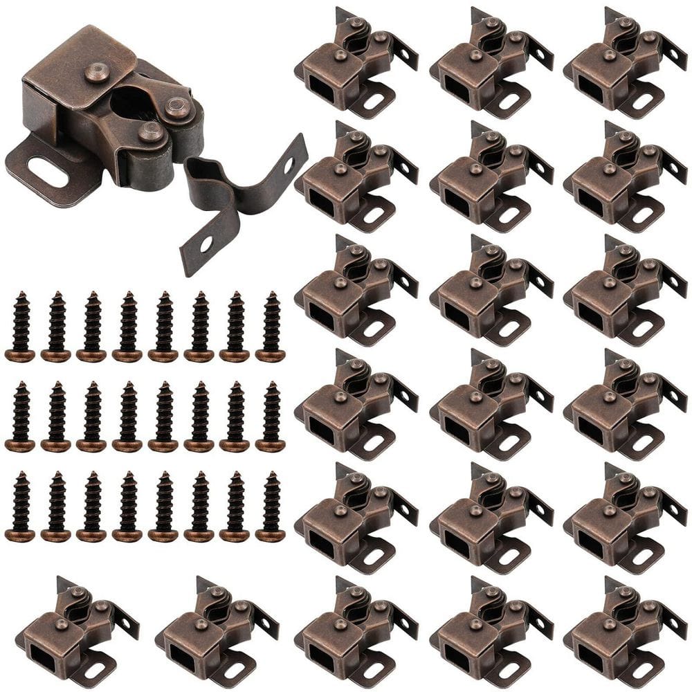 Brown Antique Copper Double Roller Spring Cabinet Door Catch Latch for Closet Kitchen 20 Pack price history on PriceWatchPro