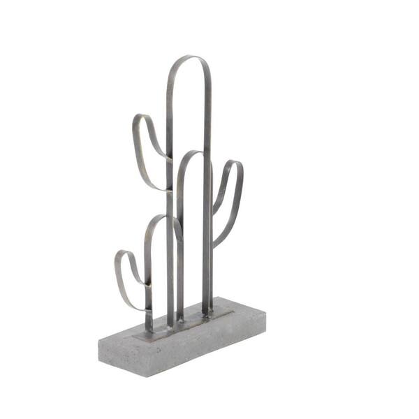  Deco 79 Eclectic Metal Cactus Sculpture, 9 x 4 x 16, Black :  Home & Kitchen