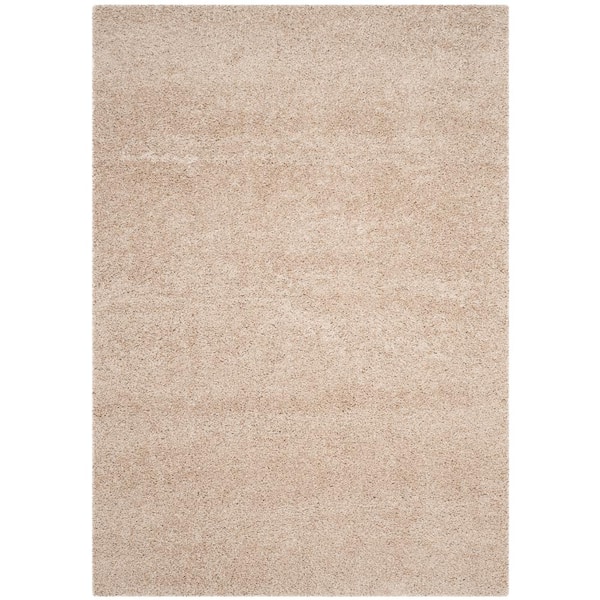 SAFAVIEH Laguna Shag Sand 4 ft. x 6 ft. Solid Area Rug