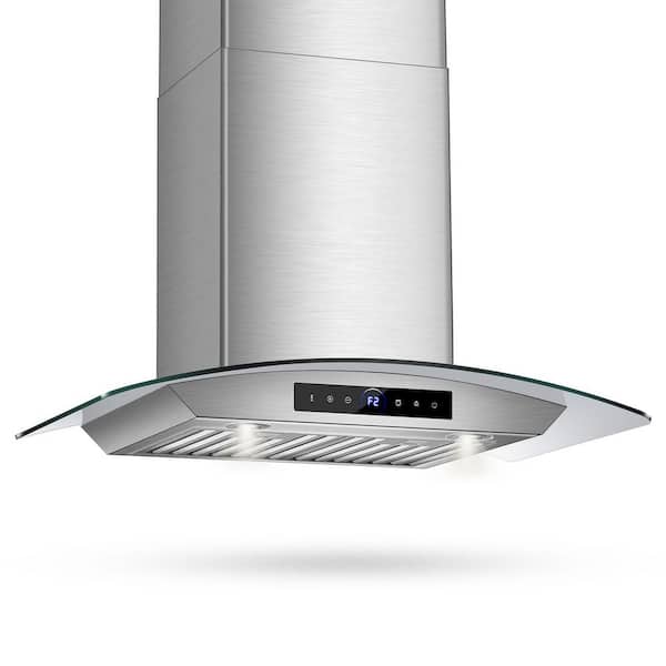 36 in. 900 CFM Ducted Wall Mount Tempered Glass Range Hood in Stainless Steel with Gesture Sensing and Touch Control