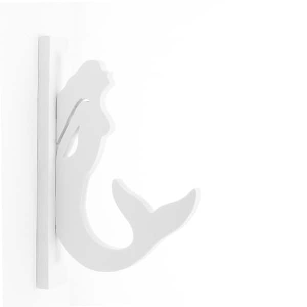 Nature Brackets 6 in. Paintable White PVC Decorative Indoor/Outdoor Mermaid Hook