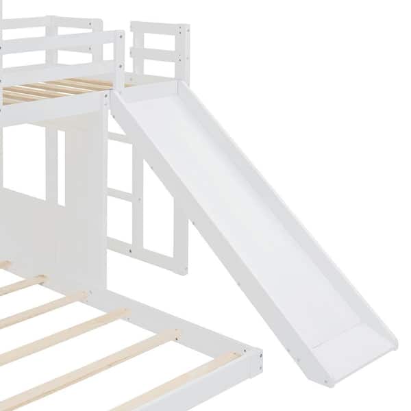 Harper & Bright Designs White Wood Frame Twin over Full