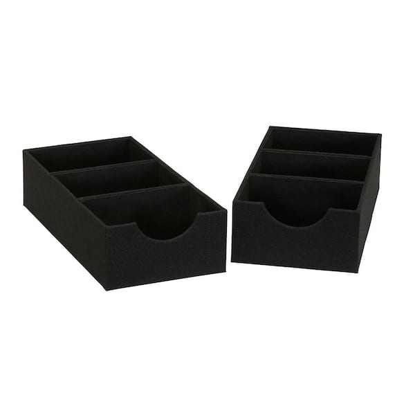 Household Essentials 3 Piece Drawer Organizers Starter Set - Black