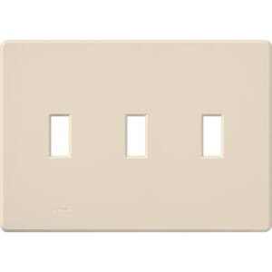 Fassada 3 Gang Toggle-Style Wallplate for Dimmers and Switches, Light Almond