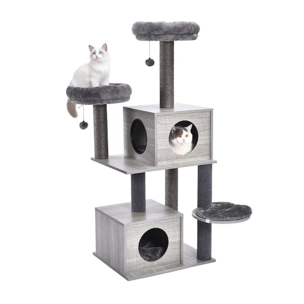Foobrues All-in-1 Marble Cat Tree Medium Activity Center