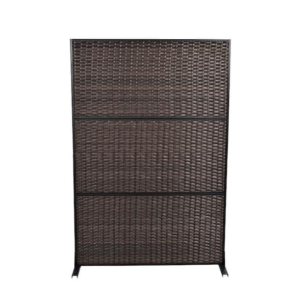 72.1 in. Privacy Metal Garden Fence Outdoor Screen Panels in Brown (1-Pack)