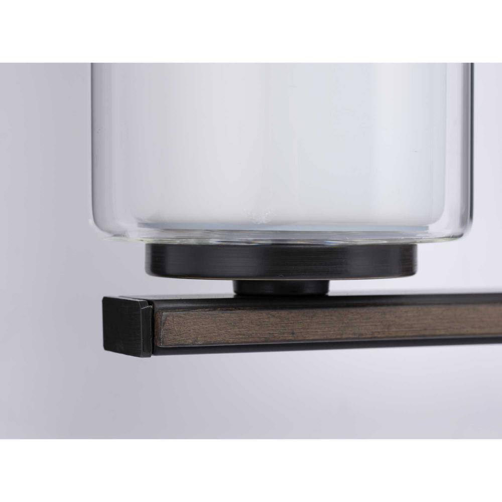 Antique Bronze Four-Light Bath Vanity with Clear Glass Shades