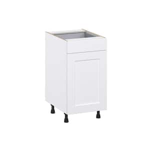 Wallace 18 in. W x 34.5 in. H x 24 in. D Painted White Shaker Assembled 2 Waste Bin Pullout and 1-Drawer Kitchen Cabinet