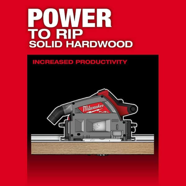 Milwaukee M18 FUEL 18V Lithium-Ion Brushless Cordless 6-1/2 in. Plunge Track Saw PACKOUT Kit with One 6.0 Ah Battery
