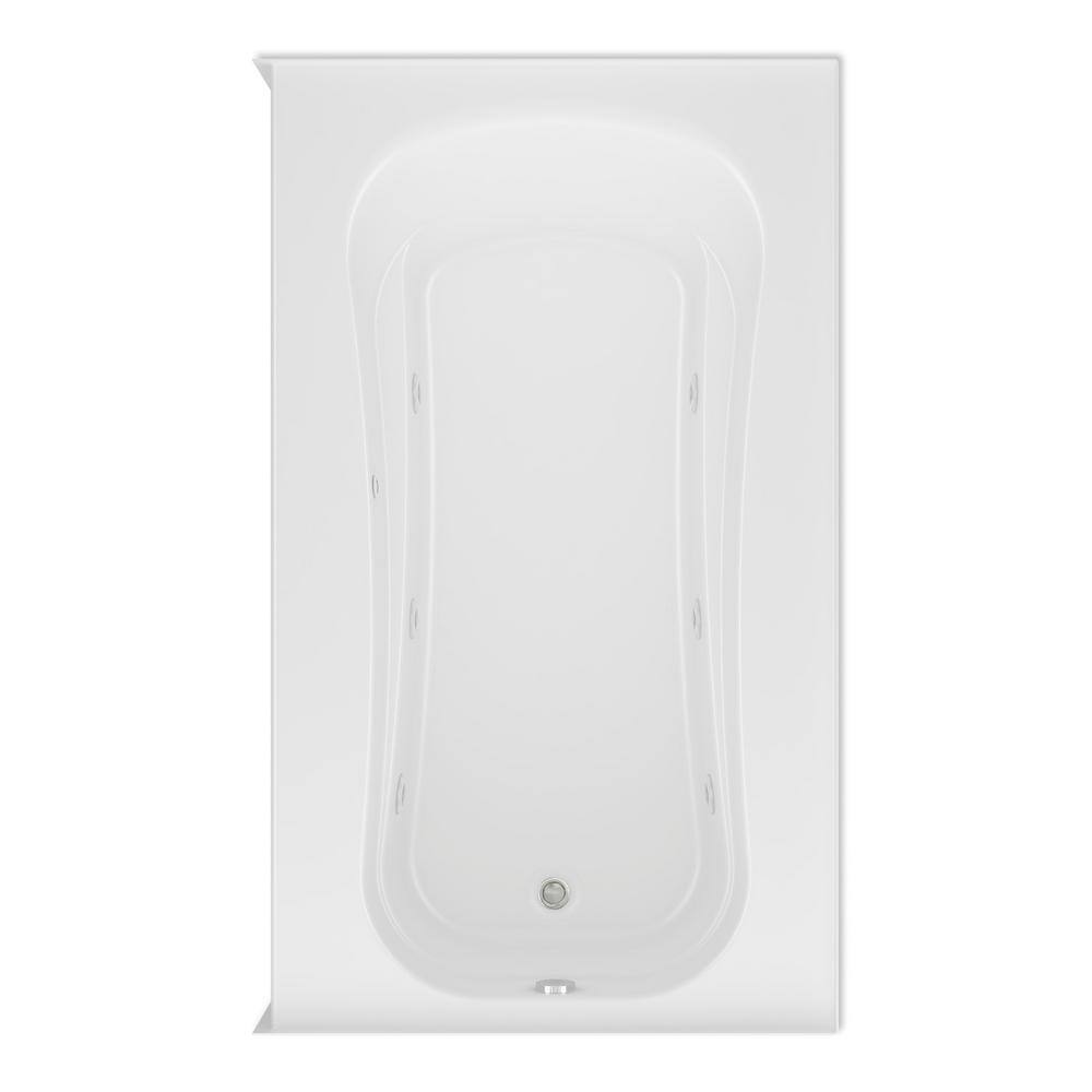 Cariani 72 in.  Acrylic Whirlpool Bathtub Right Drain Rectangular Alcove with Heater in White price history on PriceWatchPro