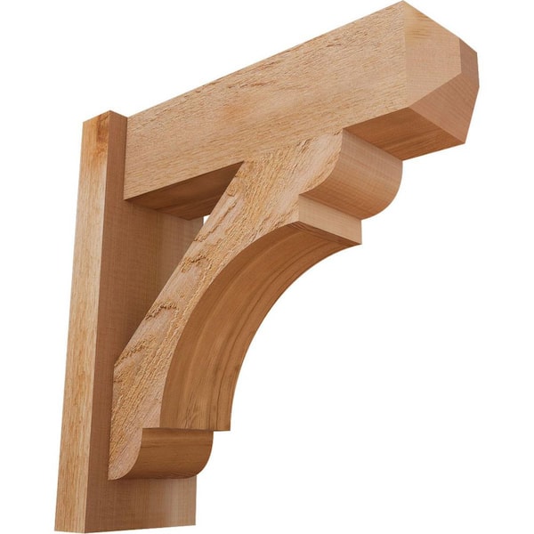 Ekena Millwork 6 in. x 18 in. x 18 in. Western Red Cedar Olympic Craftsman Rough Sawn Outlooker