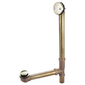 Made To Match 20-Gauge Toe Touch Clawfoot Tub Drain in Polished Nickel with Overflow