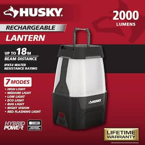 2000 Lumens Hybrid Power LED Lantern with Rechargeable Battery Included
