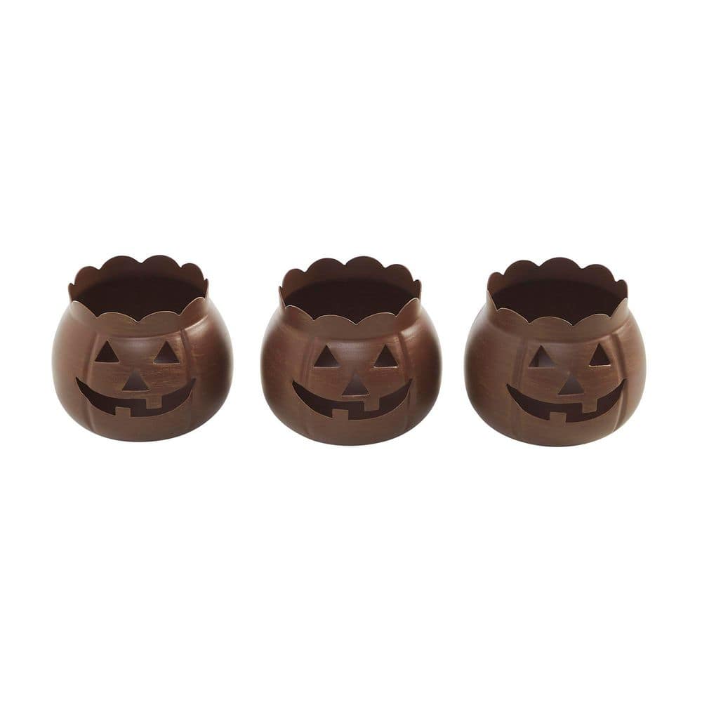 3 in. Bronze Jack-O-Lantern Halloween Candle Holder (Set of 3) price history on PriceWatchPro