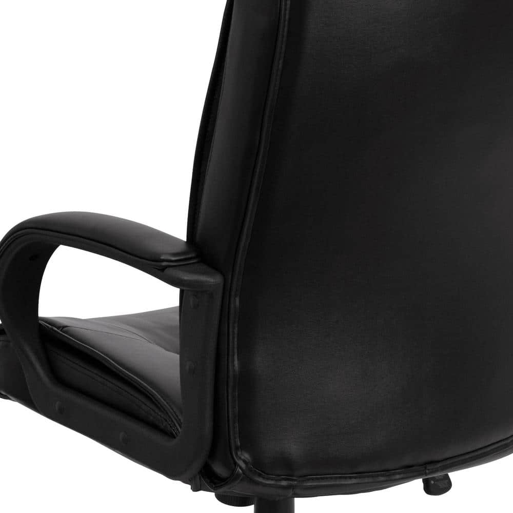 Executive High-Back LeatherSoft Swivel Chair with Lumbar Support, Black