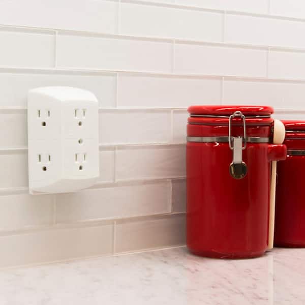 Outlet Extender, Grounded Wall Tap, Adapter Spaced Outlets, 3-Prong