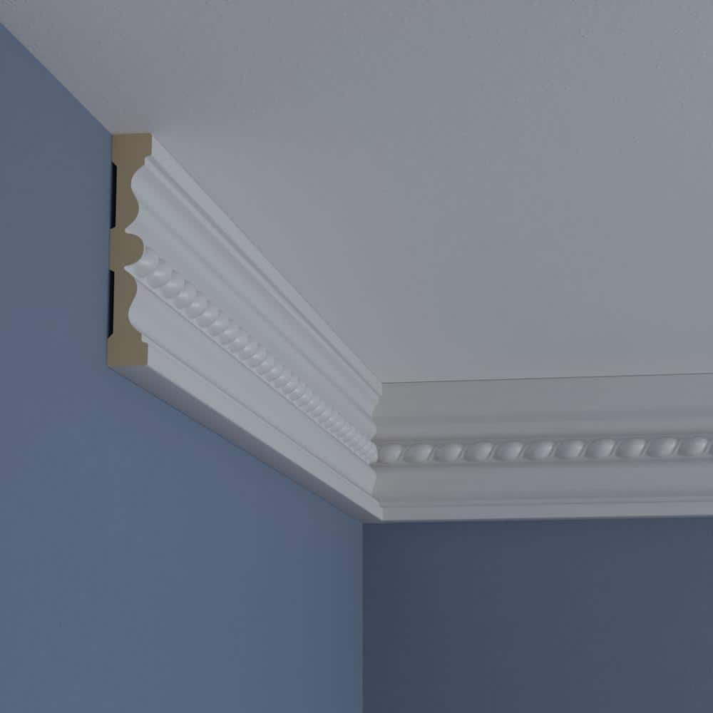 Primed Architectural Rope Crown Moulding 5" x 7/8" x 94-1/2"