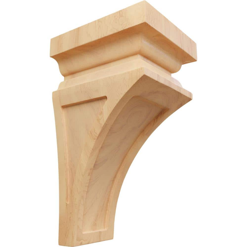 Medium Red Oak Hand-Carved Wood Corbel, 10" Height