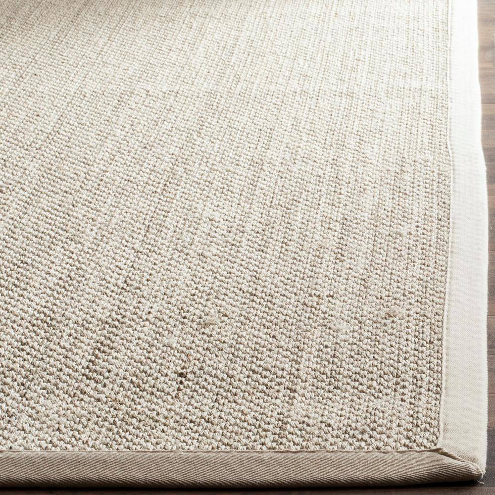 Marble Beige Hand-Knotted Natural Fiber Area Rug, 4' x 6'