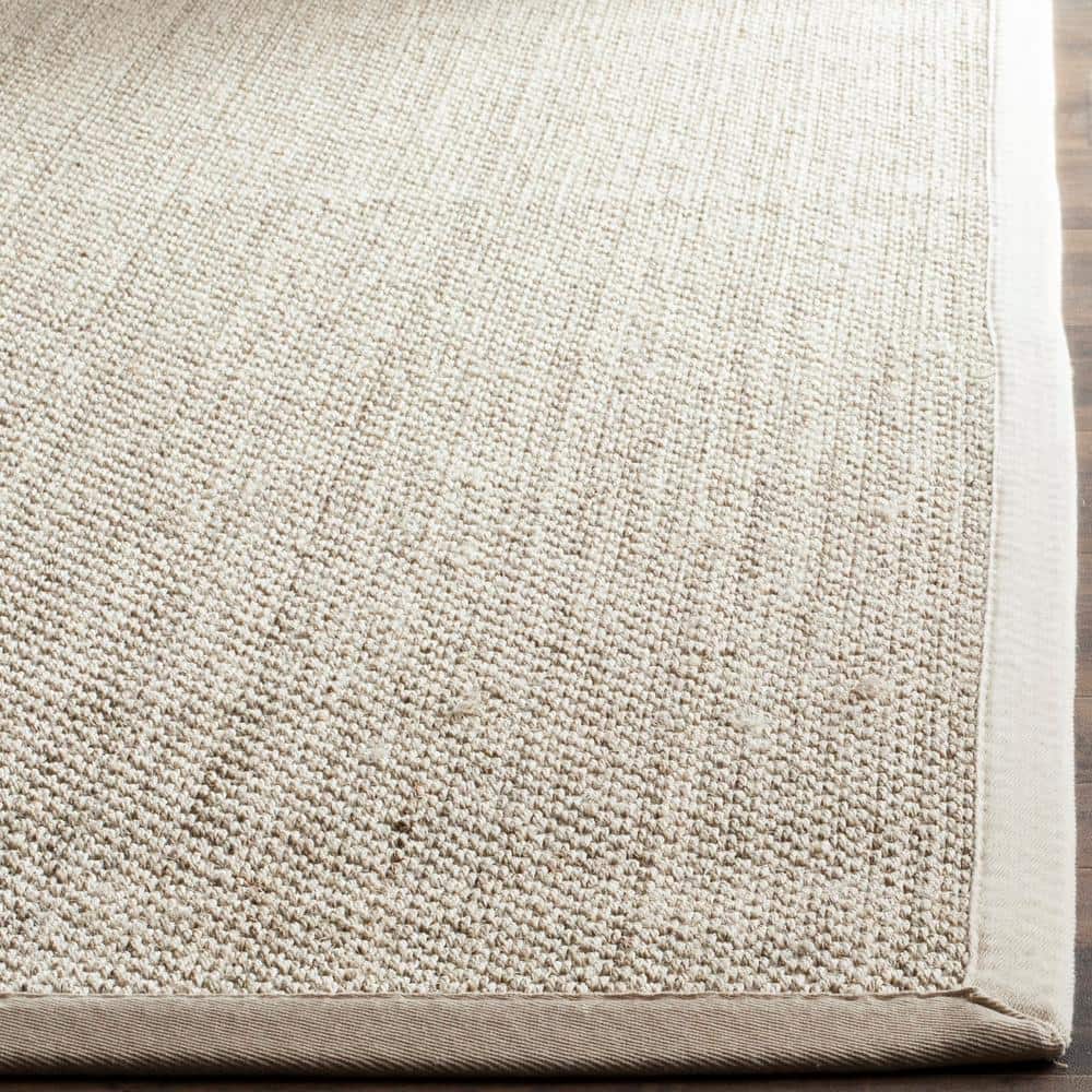 Hand-Knotted Marble Beige Sisal Area Rug, 9' x 12'