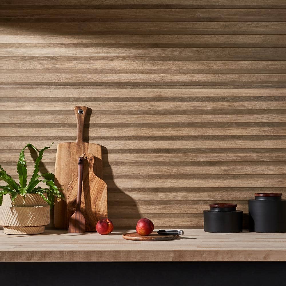 Brookline Ribbon Tan Brown Matte Porcelain Large Format Tile