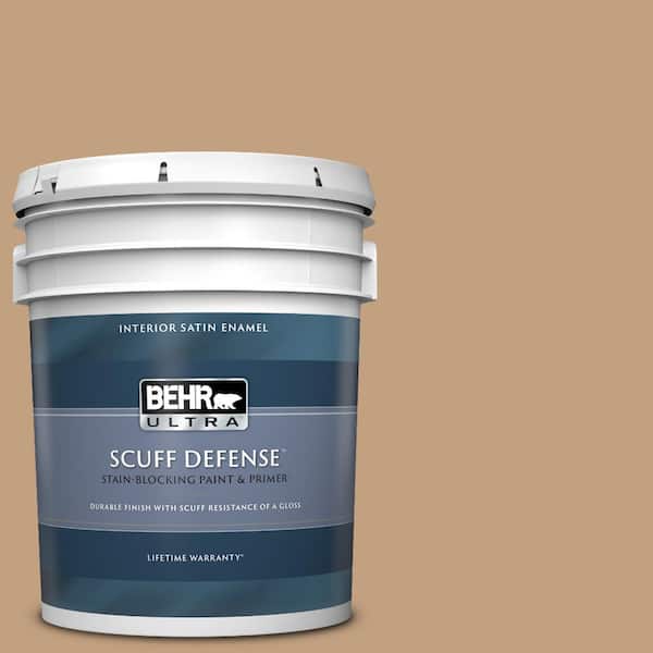 BEHR ULTRA 5 gal. #S280-4 Real Cork Extra Durable Satin Enamel Interior Paint & Primer