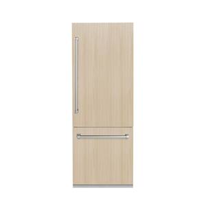 30" 16.1 cu. ft. Panel Ready Built-In 2-Door Bottom Freezer Refrigerator with Internal Water in Stainless Steel
