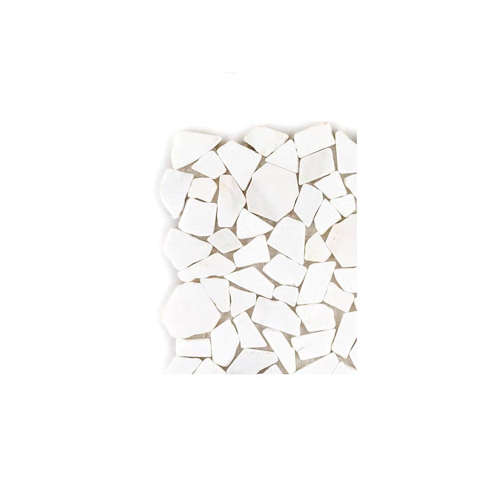Take Home Tile Sample - Elysian Shore White 4 in. x 4 in. Pebble Honed Marble Wall and Floor Mosaic Tile price history on PriceWatchPro