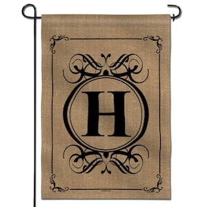 1.5 ft. x 1 ft. Classic Monogram Letter H Garden Flag - Double Sided Family Last Name Initial Yard Flags
