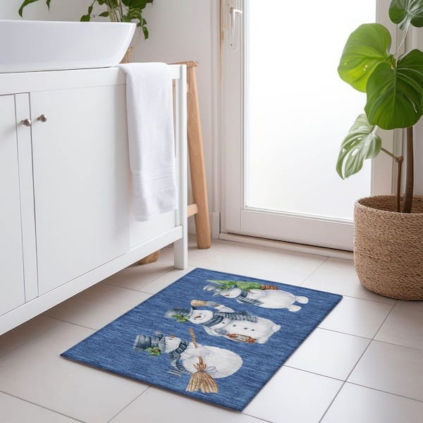Chantille Machine Washable Indoor/Outdoor Abstract ACN1826 Navy 2 ft. x 3 ft. Accent Rug
