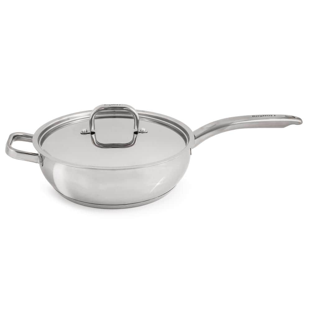 Belly Shape 9.5" Stainless Steel Deep Skillet with Lid