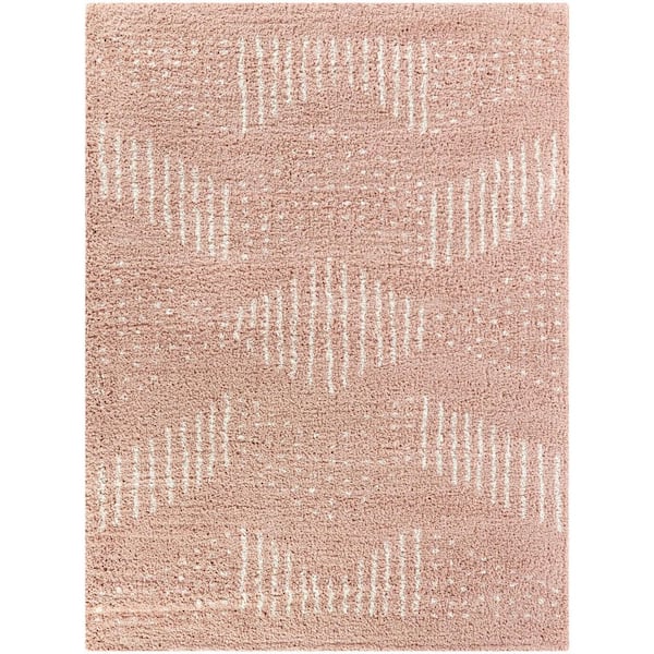 BALTA Kalpana Pink 5 ft. 3 in. x 7 ft. Striped Area Rug