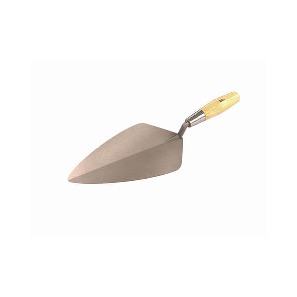 Bon Tool 12 in. x 5-3/4 in. Wide London Pro Carbon Steel Brick Masonry Trowel - Wood Handle