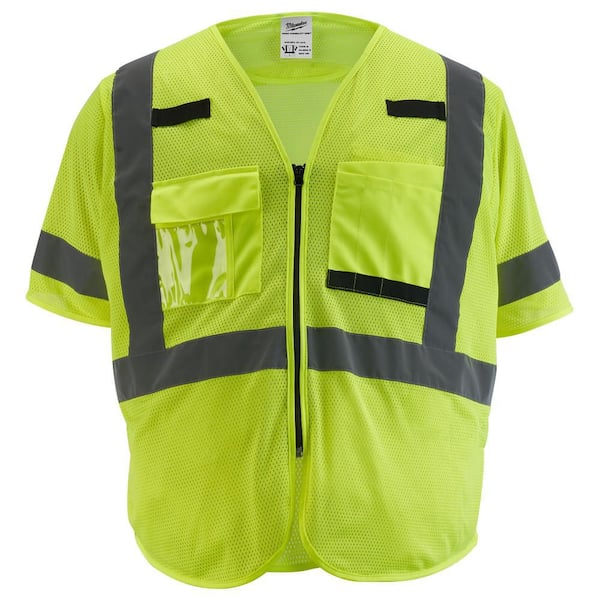 ウィンストン　フライベスト Milwaukee Large/X-Large Yellow Class 3 Mesh High Visibility Safety