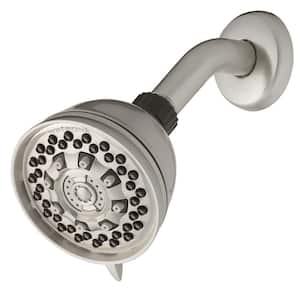 6-Spray Pattern with 1.8 GPM 3.5 in. Single Wall Mount Fixed Adjustable Shower Head in Brushed Nickel