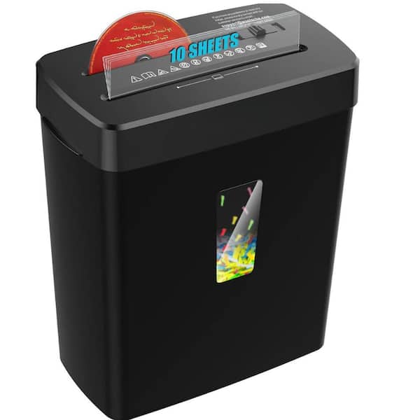 Paper, CD and Credit Card Shredder 10-Sheet Cross Cut with 3.43 Gal. Basket for Home Office