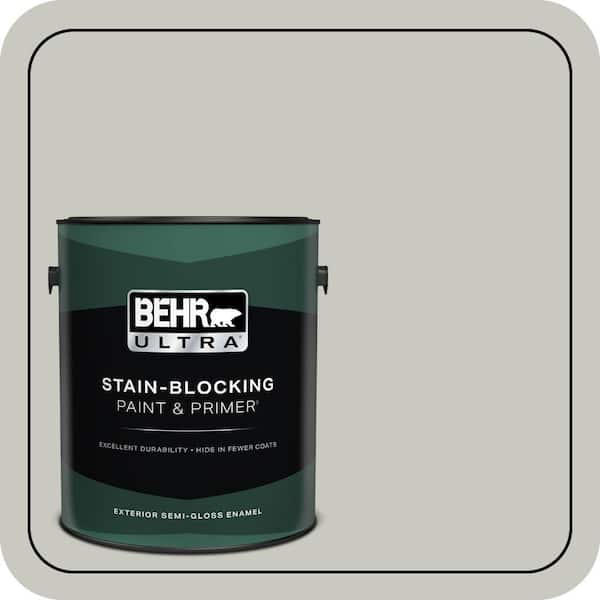BEHR ULTRA 1 gal. #PPU24-12 Whitewash Oak Semi-Gloss Enamel Exterior Paint & Primer