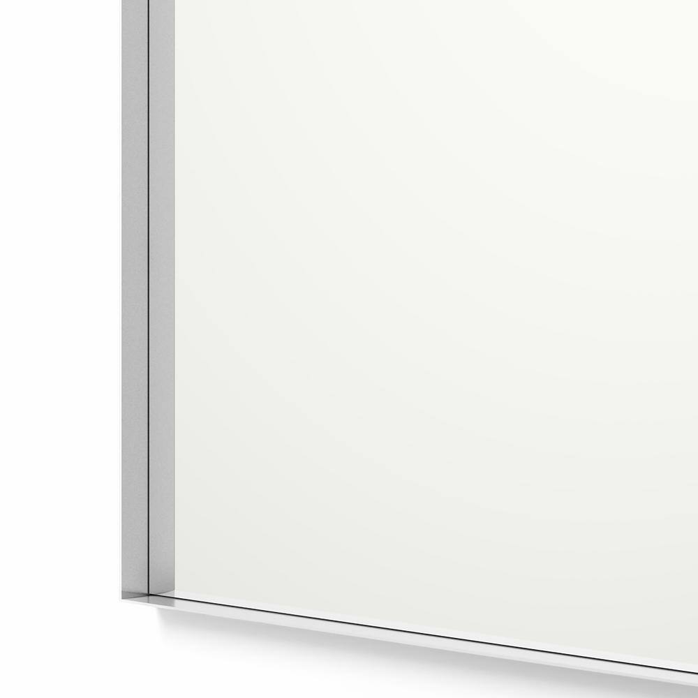 Elegant 20" x 30" Silver and Gold Metal Framed Rectangular Mirror