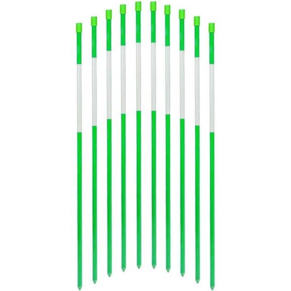 FiberMarker 48 in. Solid Reflective Driveway Markers Driveway Poles for Easy Visibility at Night, 1/4 in. Dia Green,(50-pack)