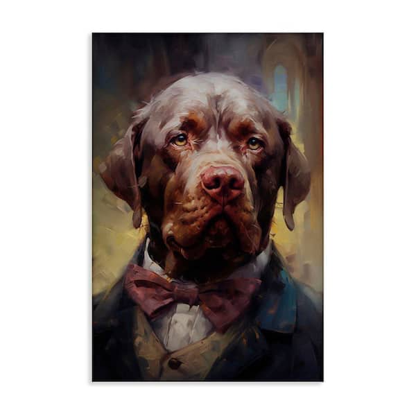 Dog in Timeless Suit Fashion by Wumples Unframed Animal Graphic Art Print 24 in. x 16 in.