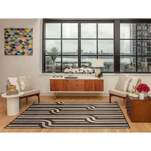 Vera Brown Striped 2 ft. x 4 ft. Area Rug