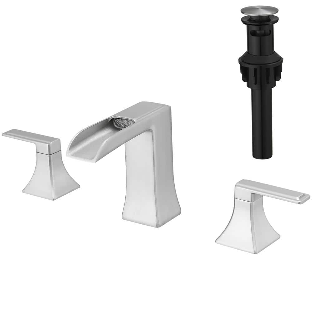 8 in. Widespread Deck-Mounted Double Lever Handle Bathroom Sink Faucet 3 Ho