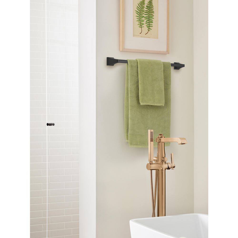 Mulholland Matte Black 24-Inch Metal Towel Bar