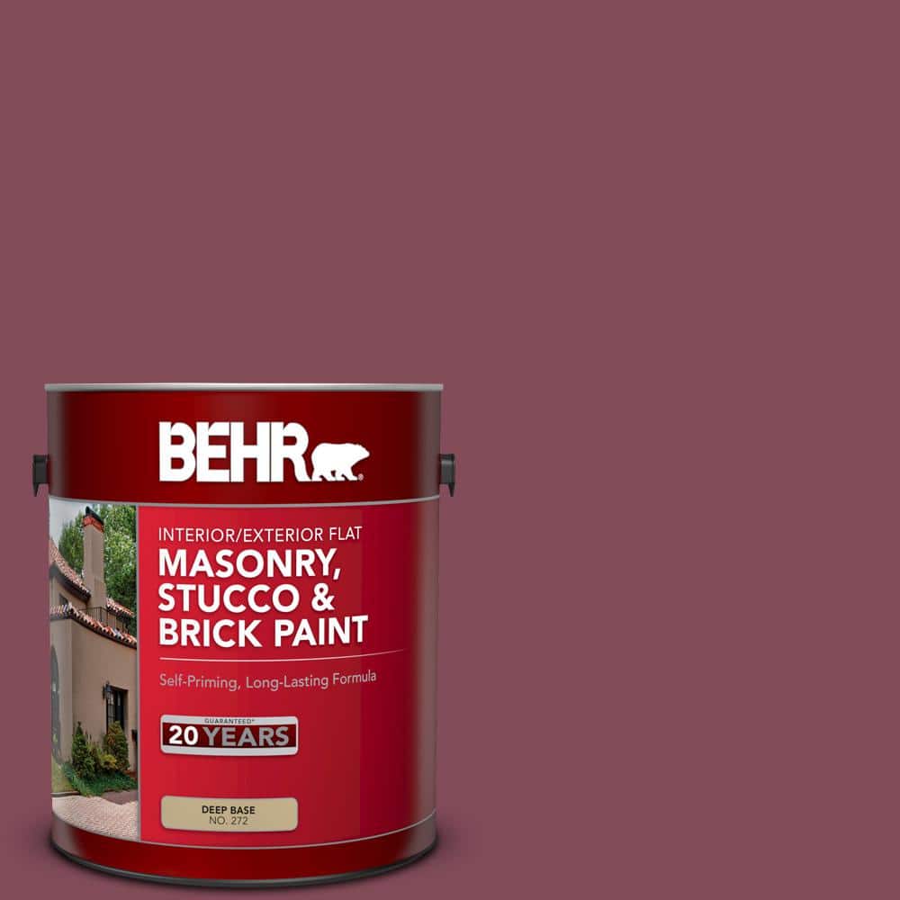 1 gal. #PPU1-15 So Merlot Flat Interior/Exterior Masonry, Stucco and Brick 