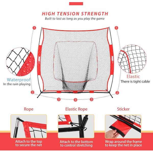 Grand Filet De Protection Sportif 60' X 7' En Nylon #7 - Multisports (Baseball, Foot, Basket, Kickball)