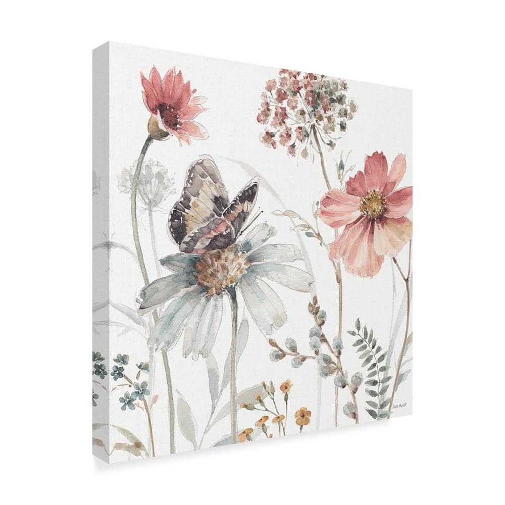 Lisa Audit Floral Butterfly Canvas Print with Floater Frame, 35'' x 35''
