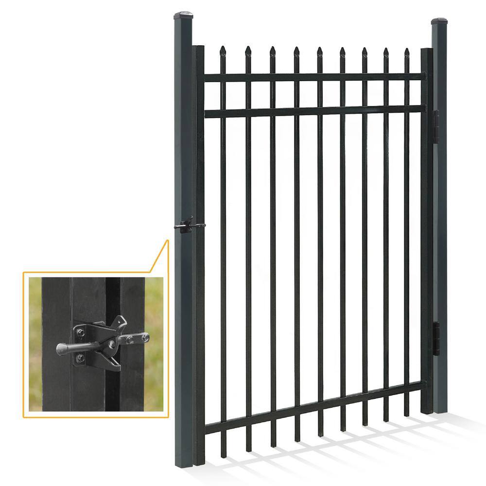Black Steel 5FT x 4FT Decorative Garden Fence Gate