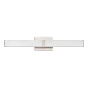 Tron 1-Light 24 in. Brushed Nickel Vanity Light with Acrylic Shade