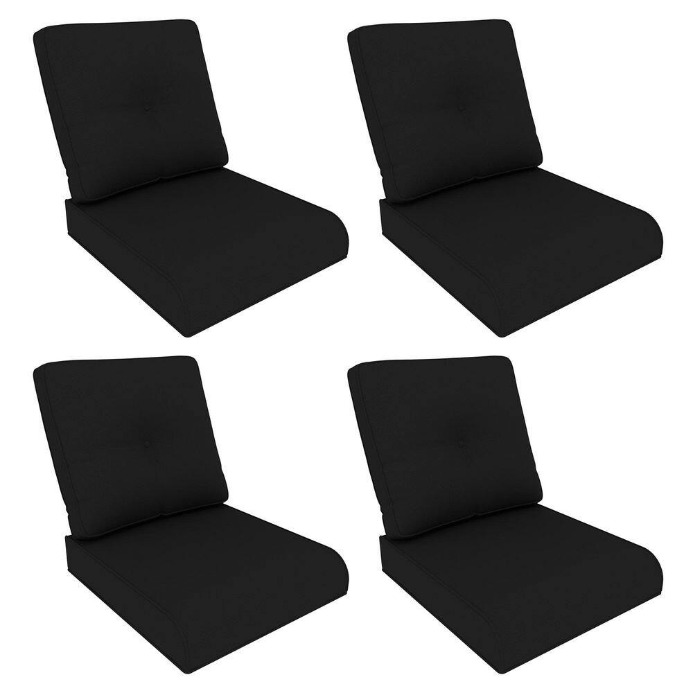 22 in. x 24 in. 8-Piece Replacement Outdoor Lounge Chair Cushion in Black price history on PriceWatchPro