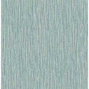 Raffia Thames Aqua Faux Grasscloth Strippable Wallpaper (Covers 56.4 sq. ft.)